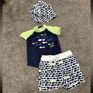 Baby Gap Swimsuit Hat, Shirt, Trunks